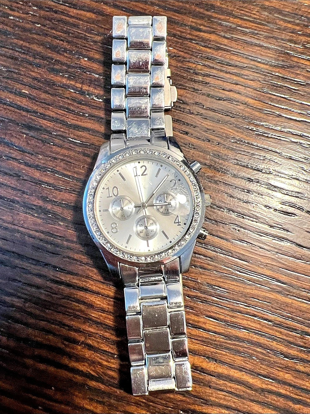 Silver-Tone Chronograph Watch
